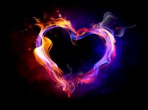 Love heart multi colored smoke fire wallpaper thumb