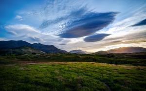 Queenstown, New Zealand, fields, valley, blue sky, dusk wallpaper thumb
