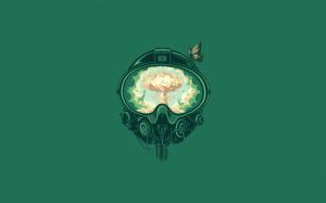 Green Gas Mask Mushroom Cloud Nuclear HD wallpaper thumb