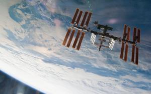 Earth Space Station HD wallpaper thumb