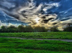 Landscape, Clouds, Sunset, Grass, Nature wallpaper thumb