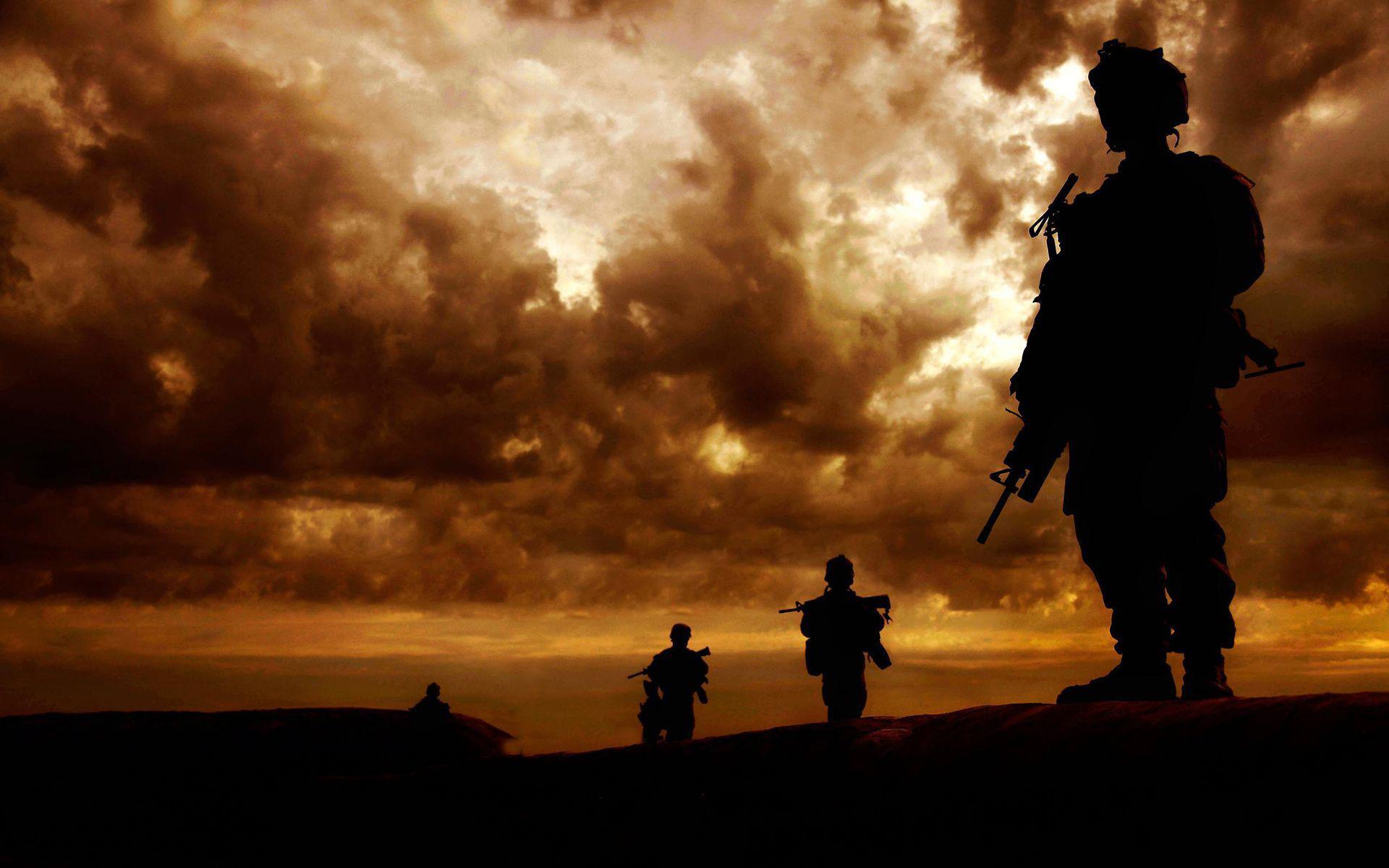 Soldier silhouettes wallpaper | nature and landscape | Wallpaper Better