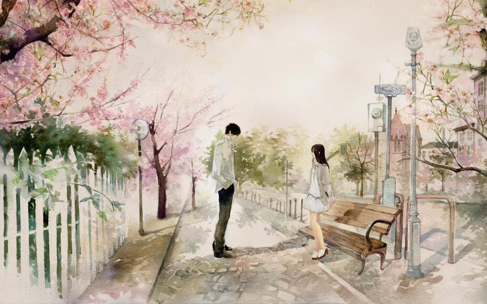 Couple in the park wallpaper,Couple in the park HD wallpaper,couple HD wallpaper,Date  HD wallpaper,park HD wallpaper,bench HD wallpaper,anime HD wallpaper,1920x1200 HD wallpaper,4k love pic HD wallpaper,2880x1800 wallpaper