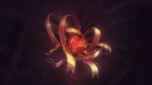 Heart in ripped ribbons wallpaper thumb