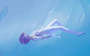 Anime Girls, Underwater, Drowning wallpaper thumb
