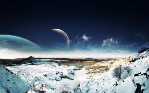 Dreamy Sky Snow Landscape HD wallpaper thumb