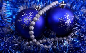 Christmas Blue Globes Winter wallpaper thumb