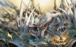Fantasy White Dragon wallpaper thumb