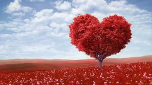 Red Heart Love Tree wallpaper thumb