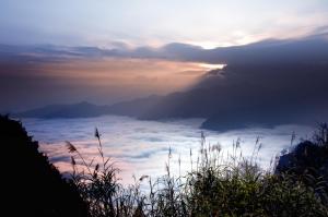 taiwan, sky, mountains, clouds, grass, fog wallpaper thumb