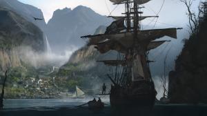 Assassin's Creed Black Flag Pirate Schooner Ship Sail Ship Drawing Row Boat HD wallpaper thumb