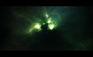 Stars Green Nebula HD wallpaper thumb