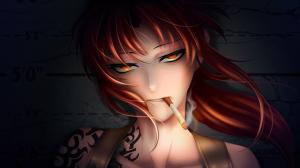Fantasy red hair girl smoking wallpaper thumb