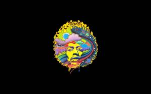 Psychedelic Abstract Jimi Hendrix Black HD wallpaper thumb