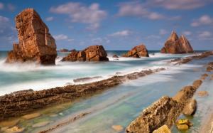 Coast landscape, water, rocks wallpaper thumb