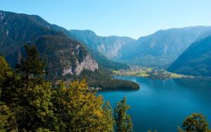 Austria, forest, trees, lake, mountains wallpaper thumb