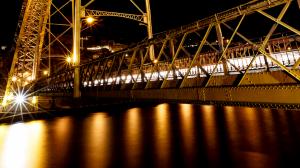 Bridge Lights Night HD wallpaper thumb