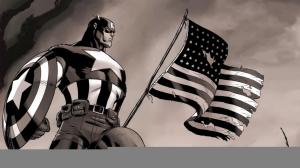 Captain America with American Flag HD wallpaper thumb