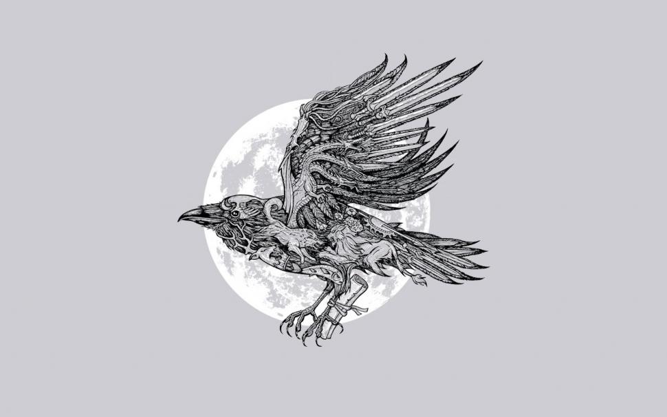 Game of Thrones Song of Ice and Fire Raven Gray Grey Moon HD wallpaper,fantasy wallpaper,game wallpaper,moon wallpaper,fire wallpaper,ice wallpaper,and wallpaper,grey wallpaper,gray wallpaper,thrones wallpaper,song wallpaper,raven wallpaper,1280x800 wallpaper