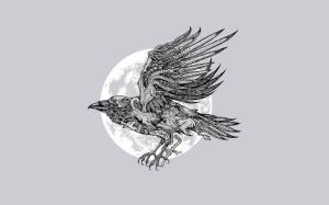 Game of Thrones Song of Ice and Fire Raven Gray Grey Moon HD wallpaper thumb
