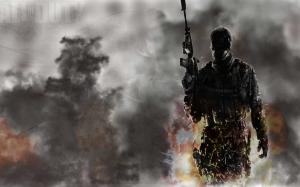 Modern , Soldier, Weapon, Glasses, Fire, Smog, Glove wallpaper thumb
