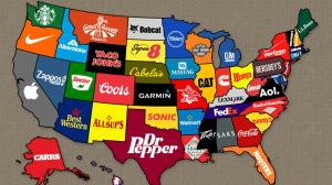 American brand on the map wallpaper thumb