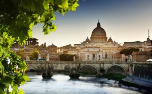 Cathedral, river, bridge, Vatican, Rome, Italy wallpaper thumb
