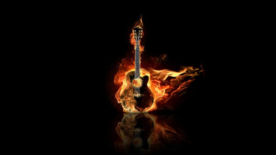 Guitar On Fire wallpaper | music | Wallpaper Better