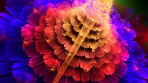 Abstraction flowers, red, blue, petals colors wallpaper thumb