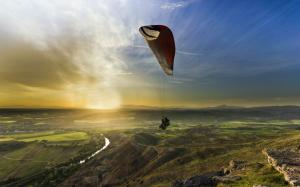Sports, sunset, paragliding wallpaper thumb