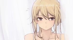 Anime Girls, Blonde, White Background, Brown Eyes, Sweat wallpaper thumb