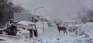 Apocalyptic, Snow, Deer, Game wallpaper thumb