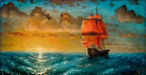 Artwork, Ship, Sailing Ship, Sea wallpaper thumb