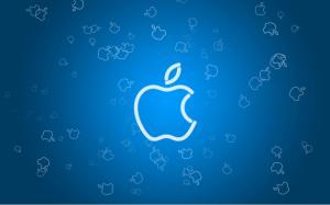Blue apple design wallpaper thumb