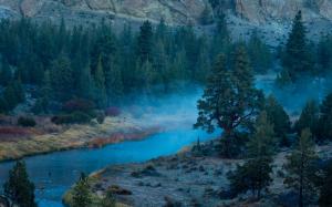 Mist, River, Morning, Forest, Oregon, Nature, Sunrise, Hill, Landscape, Water wallpaper thumb