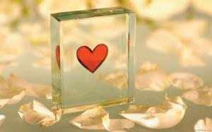 Heart in glass wallpaper thumb