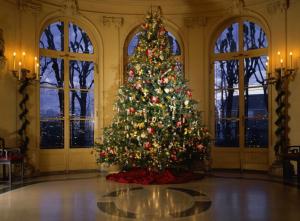 tree, christmas, new year, hall, holiday, decorations wallpaper thumb