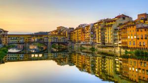 Florence, Italy, Arno River, Vasari Corridor, buildings, houses wallpaper thumb