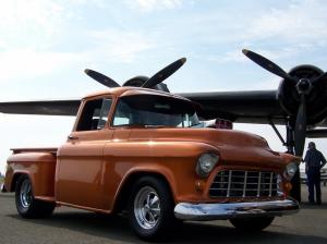 1956 fully blown big block,  note the scoop on hood cars hot rods truck HD wallpaper thumb