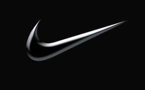 Logo, Nike, Famous Sports Brand, Dark Background, Silver wallpaper thumb