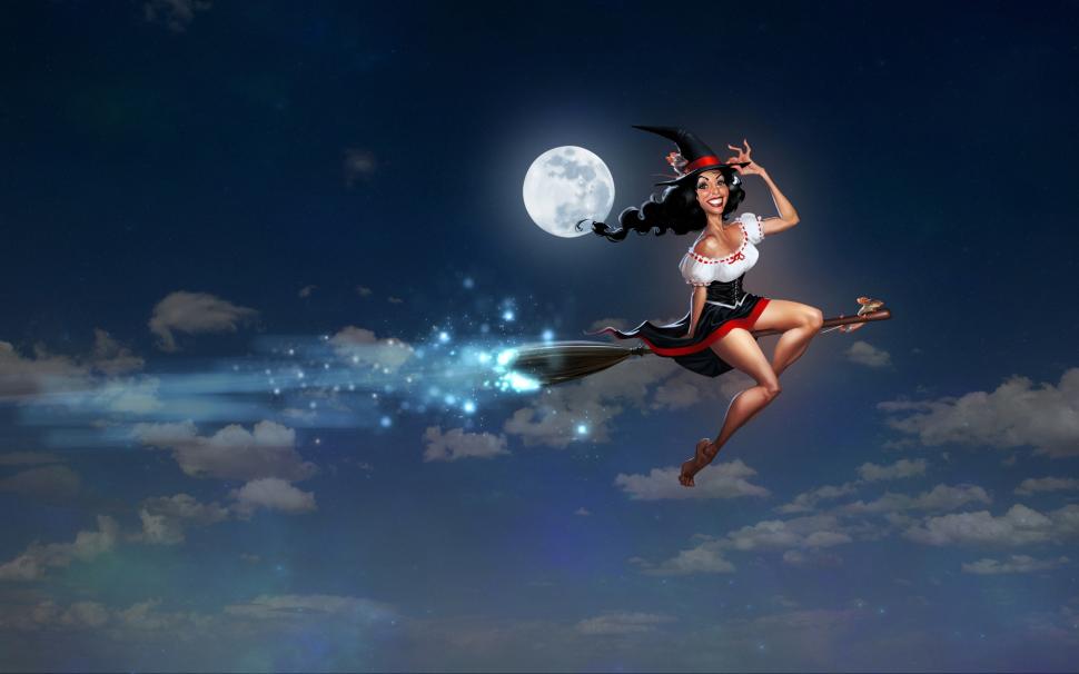 Young Witches wallpaper,night HD wallpaper,moon HD wallpaper,sky HD wallpaper,1920x1200 wallpaper