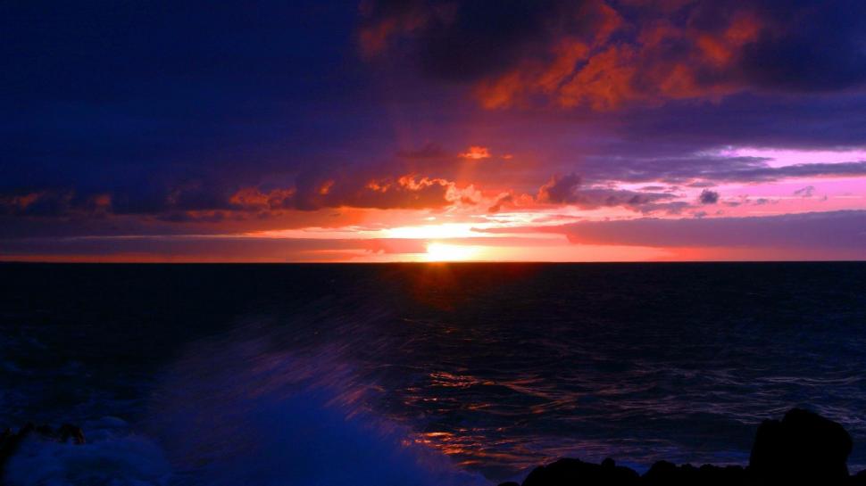 A Most Wonderful Sea Sunset wallpaper,waves HD wallpaper,clouds HD wallpaper,sunset HD wallpaper,dark HD wallpaper,nature & landscapes HD wallpaper,1920x1080 wallpaper