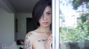 Cra Suicide, Woman, Model, Window, Tattoo wallpaper thumb