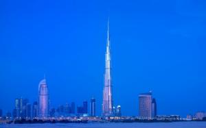 Burj Khalifa, Architecture, High Building, City, View, Trees, Photography, Blue wallpaper thumb