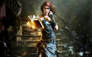 The Witcher, Triss Merigold, Books, Magic, Women, Video Game wallpaper thumb