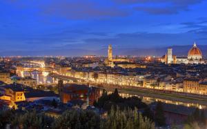 Italy, Tuscany, Florence, night, house, evening, dusk, lights wallpaper thumb