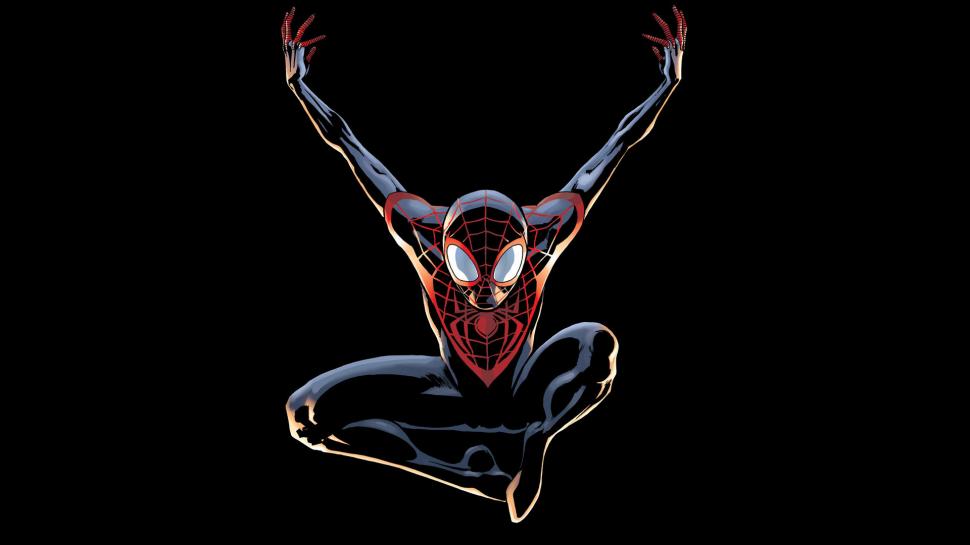 Ultimate Spider-Man Spider-Man Black HD wallpaper,cartoon/comic HD wallpaper,black HD wallpaper,man HD wallpaper,spider HD wallpaper,ultimate HD wallpaper,1920x1080 wallpaper