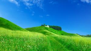 Green Hills and Blue Sky wallpaper thumb
