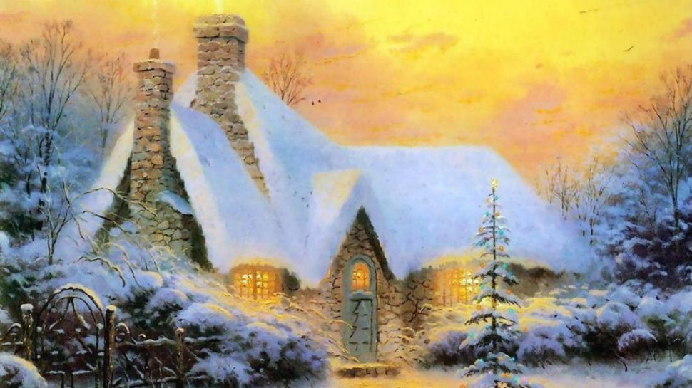 Christmas Tree Cottage wallpaper,lights HD wallpaper,christmas HD wallpaper,christmas tree HD wallpaper,snow HD wallpaper,winter HD wallpaper,3d & abstract HD wallpaper,1920x1080 wallpaper