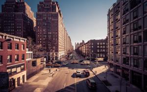 New York City, USA, skyscrapers, road, cars wallpaper thumb